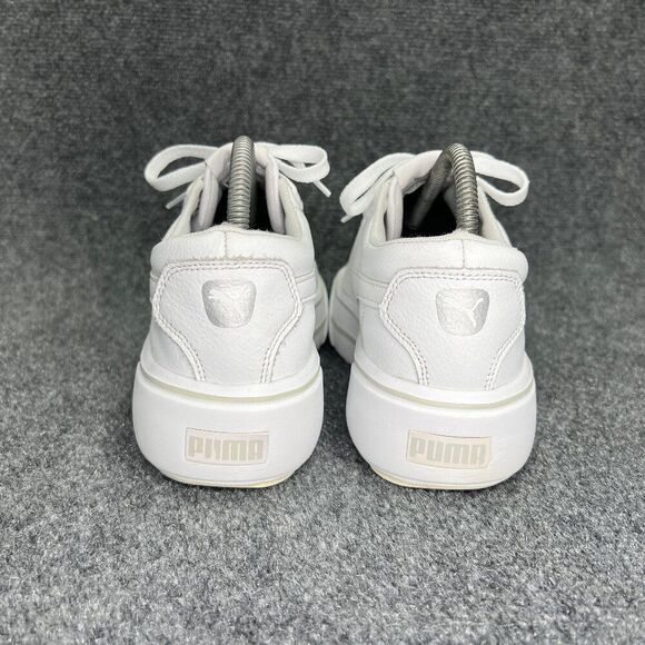 Puma Kaia Platform Shoes Women's 8 White Leather Lace Up Athletic Retro Sneakers - Picture 6 of 12